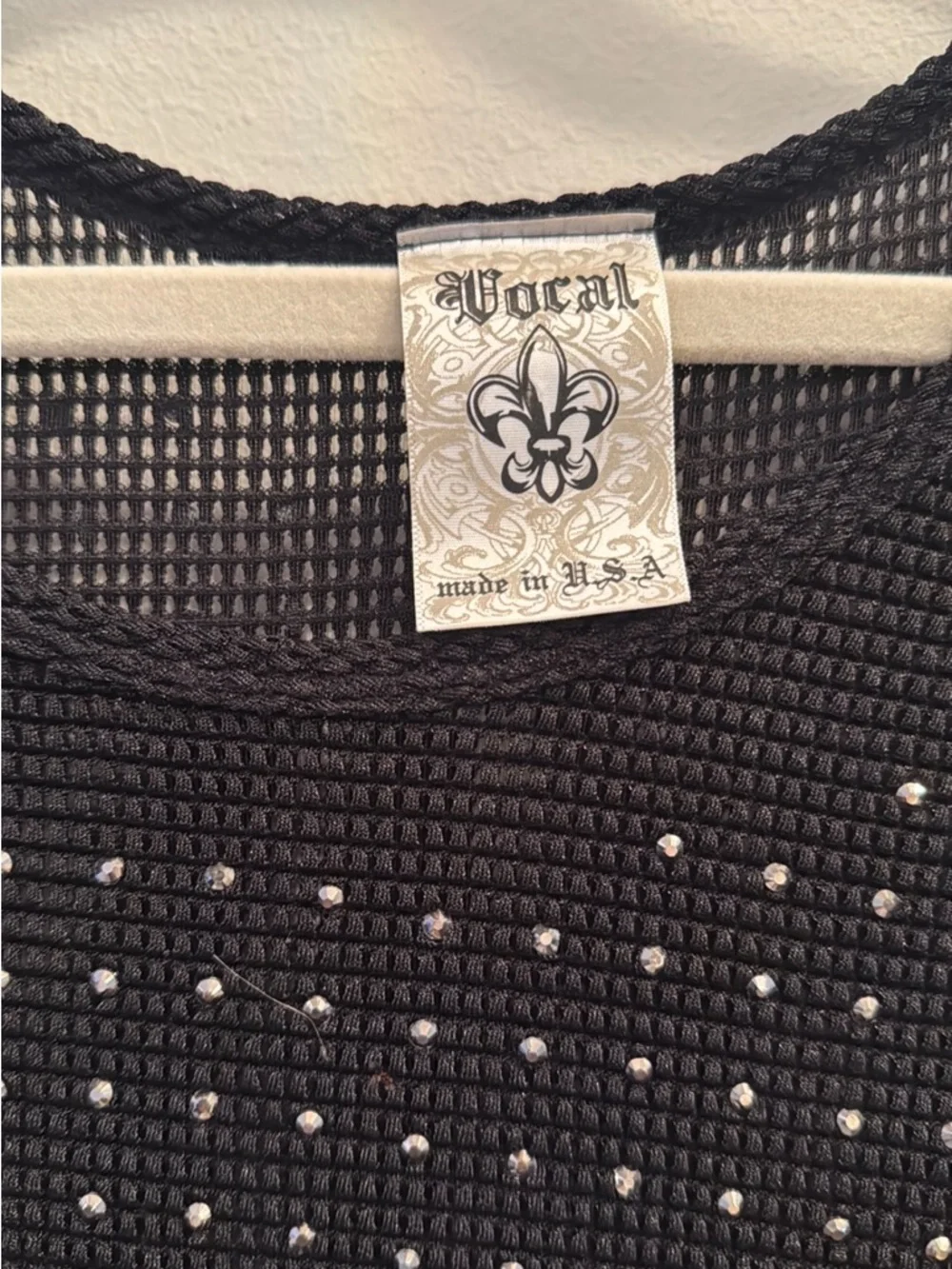 Vocal Black Mesh Tunic with Silver Dot Detail - Picture 3 of 4